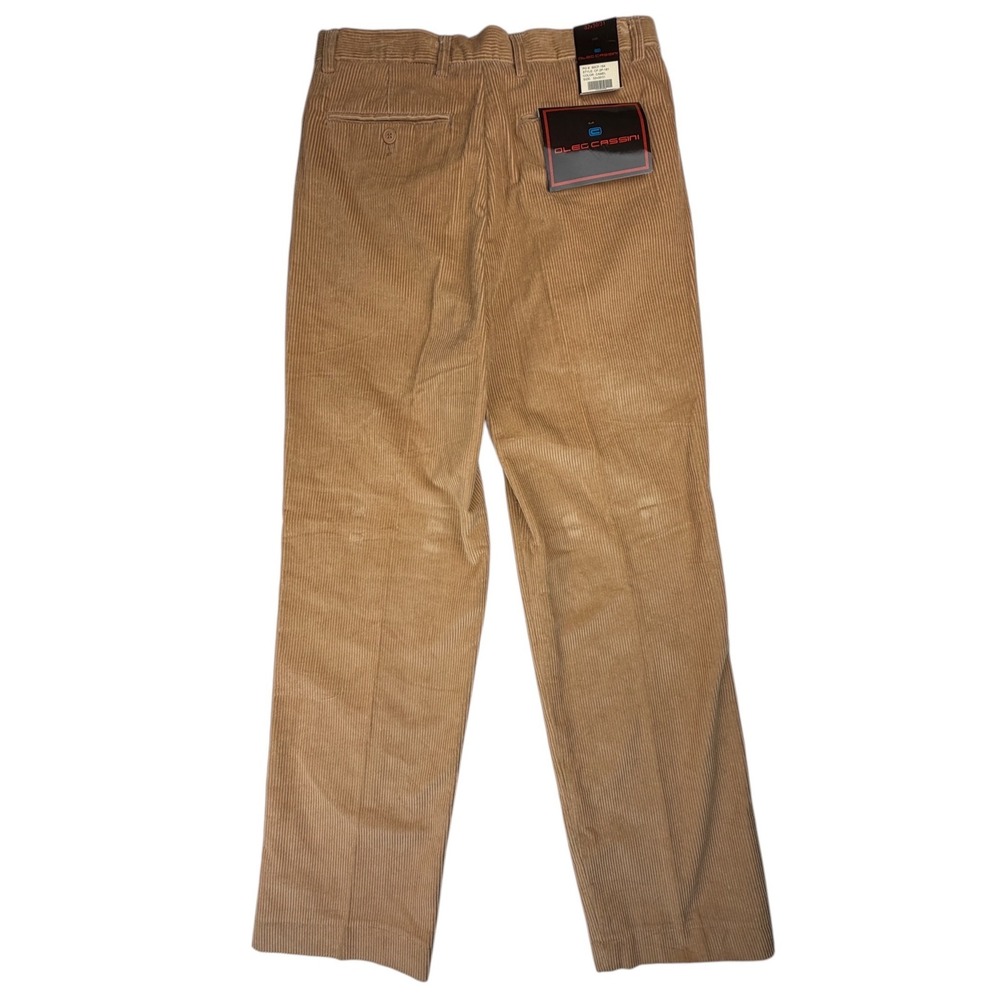 Oleg Cassini Men's 32x30/31 Camel 75% Silk Corduroy Pants NWT Flat Front - Picture 6 of 14